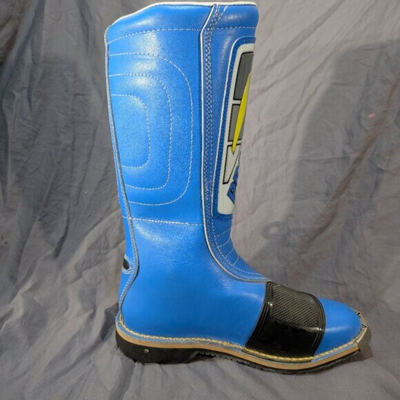 Vintage PRO SPORT Racing Motocross Boots Blue & White - Size 10 - 80s MX Radium - Picture 9 of 11